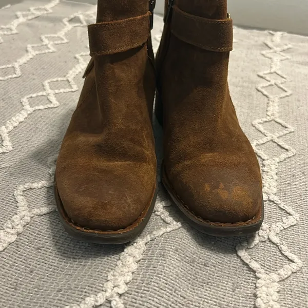 Born Brown Ankle Booties with Buckle Size 8 - Image 4