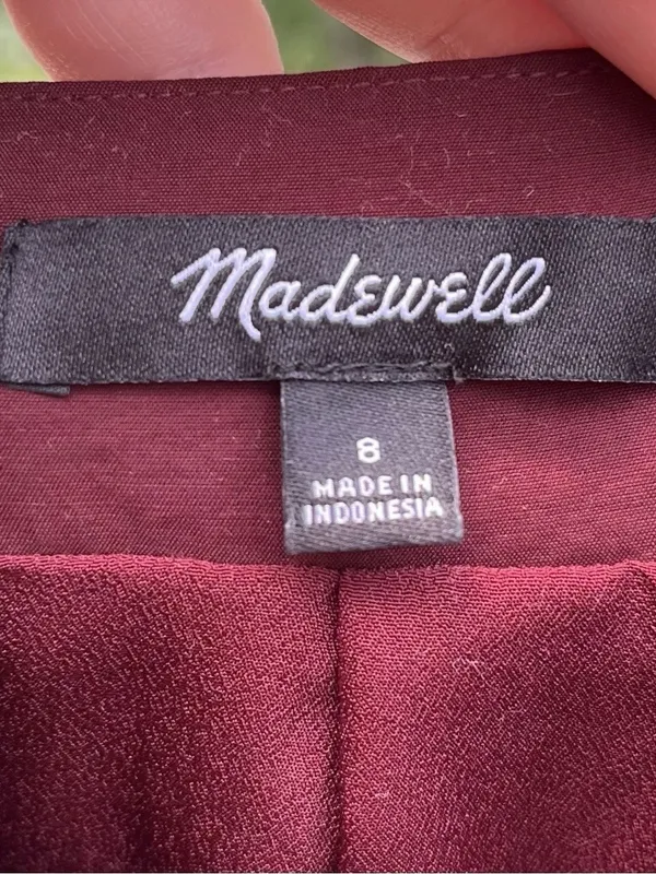 Madewell Women’s Maroon Cropped Vest Waistcoat Size 8 Preppy Classic Office Chic - Image 2