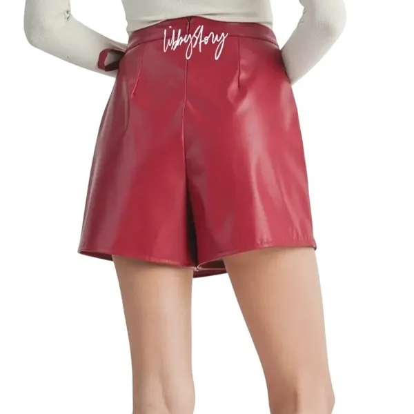 Sadie & Sage Night Vision Faux Leather Skort Womens Large Wine Red Wrap Mini NWT - Image 3