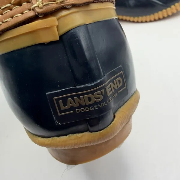 Land's End Women's Sz 8 Leather and Blue Rubber Duck Boots 502426‎ - Image 10