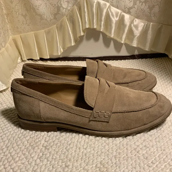 Sam Edelman Taupe Suede Penny Loafers - Image 3