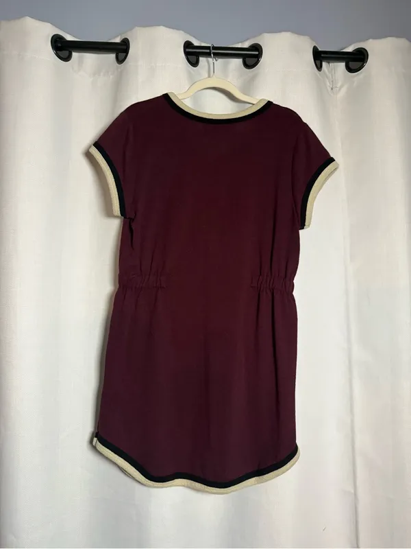 Free People Beach Retro Vibes Burgundy Mini Dress Size Medium - Image 6