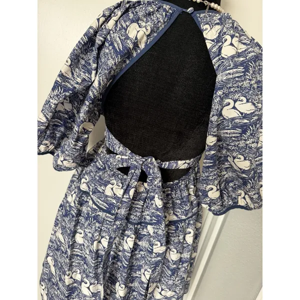 Urban Outfitters x Laura Ashley Bella Tiered Dress Swan Coquette Boho Womens Xs - Image 5