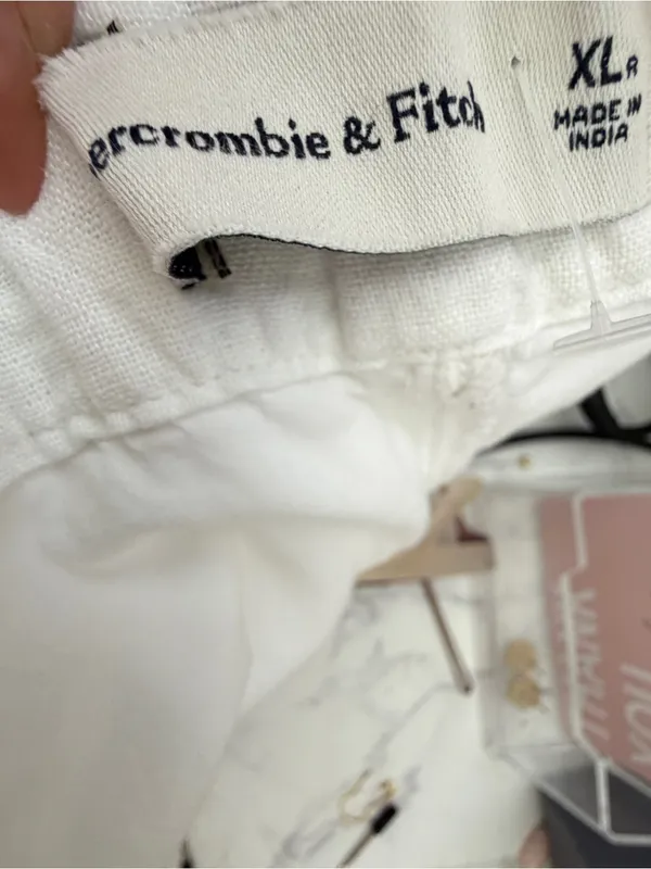 NEW Abercrombie & Fitch White Wide-Leg LINEN pants XLARGE - Image 5