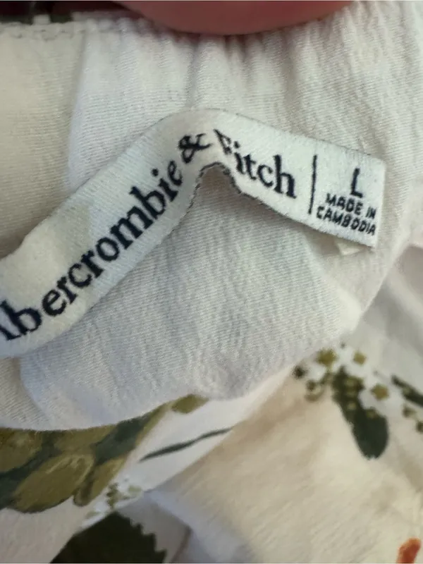 Abercrombie & Fitch Mila Strapless Mini Dress Cream Floral L - Image 6