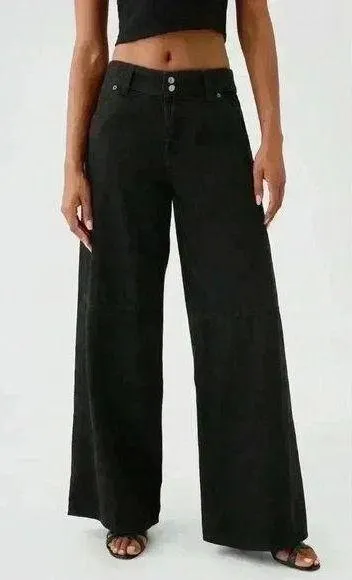 NWT Gap Mid Rise UltraSoft Baggy Wide Leg Jeans~ Black ~ 12 /31 - Image 2