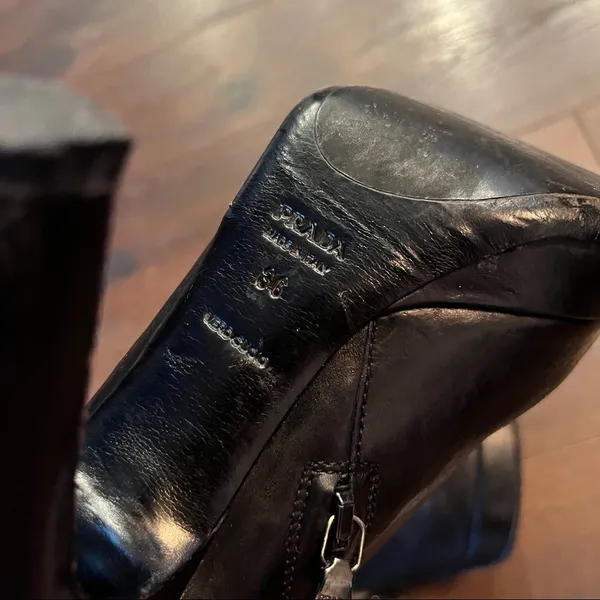 Prada Black Leather Booties - Image 16