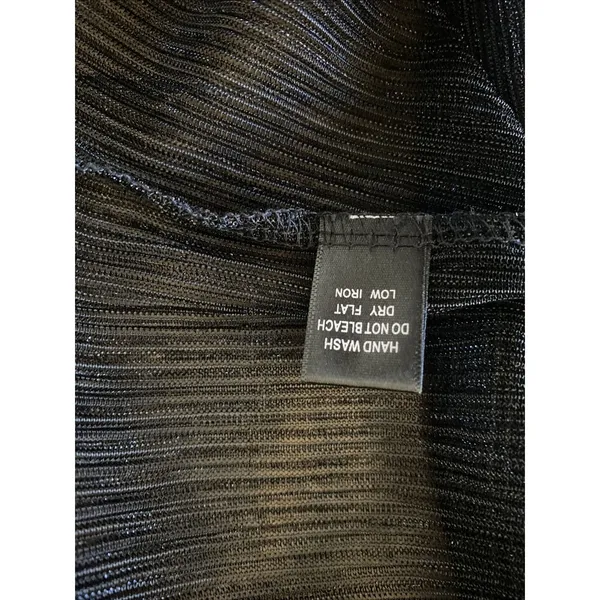Blashe Pleated Metallic Mesh Top Womens Size S Black Sheer Shimmer Y2K‎ Edgy - Image 6