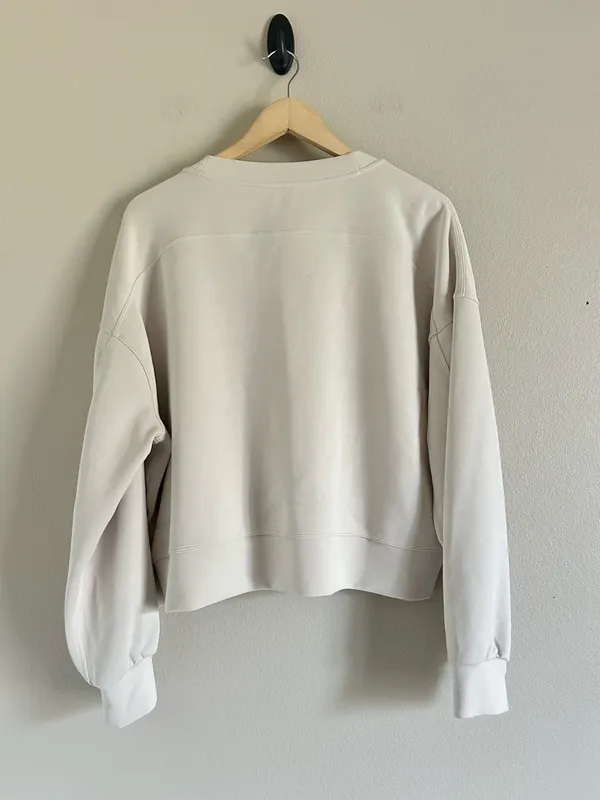 Lululemon 10 Perfectly Oversized Cropped Crew Softstreme White Opal Sweatshirt - Image 3
