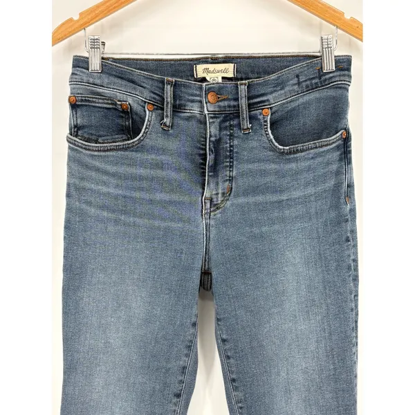 Madewell Mid-Rise Kick Out Jeans Womens 28 Blue Crop Flare Bootcut Denim - Image 3