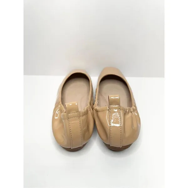 Vince Camuto Flats Womens Size 6‎ Tan Patent Leather Slip On Ballet Shoes - Image 6