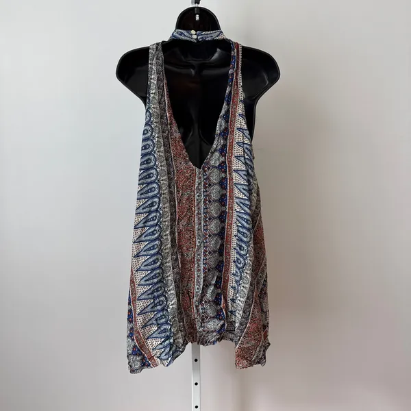 Free People S Blue Orange‎ Paisley Halter Trapeze Dress Y2K Boho Summer - Image 6
