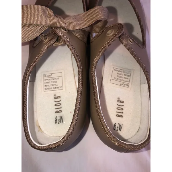 Bloch Ladies Tap Shoes Size 8.5W Maryjane Tan Technotap Flaw - Image 3