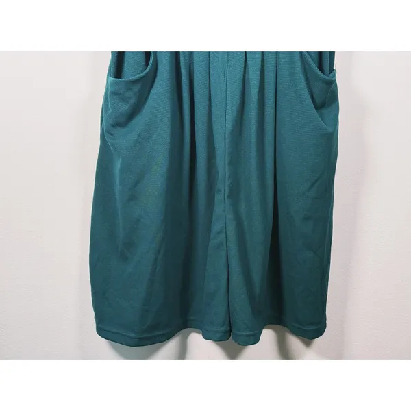 Halara Waffle Knit Shortalls Romper Jumper L Green Indie Granola Preppy Scandi - Image 9