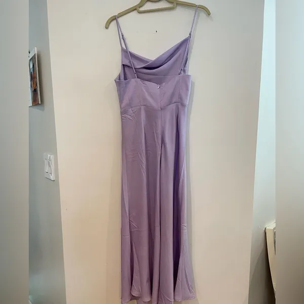 Petal & Pup Princeton Lilac Purple Princeton Satin Midi Dress 6 Feminine Drape - Image 9