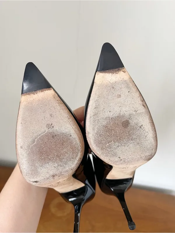 Jimmy Choo • Abel black patent leather pump stiletto heel 100mm point toe - Image 13