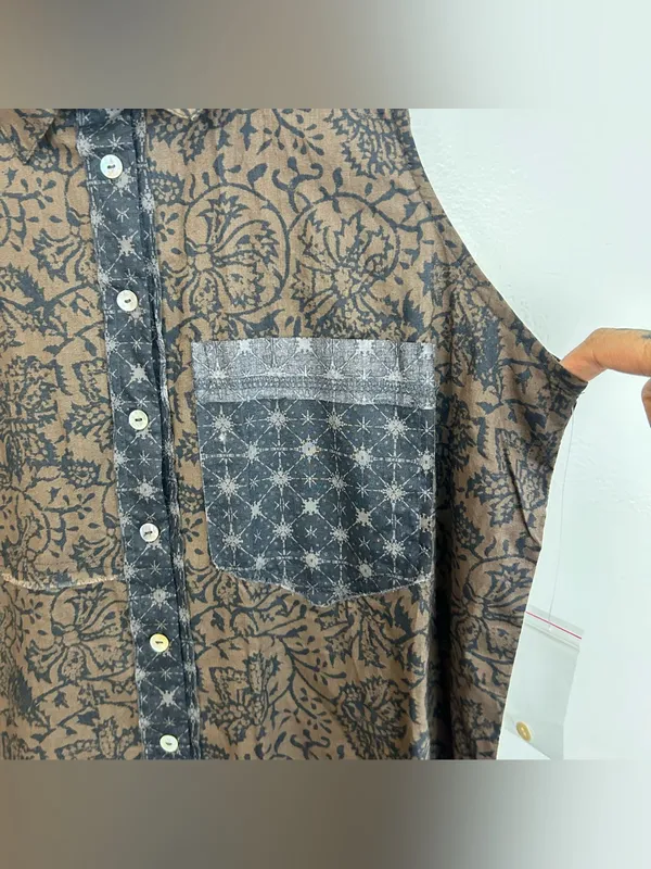 New! Free People Make My Day Sleevless Collared Button Down Sleep Shirt Small - Image 6