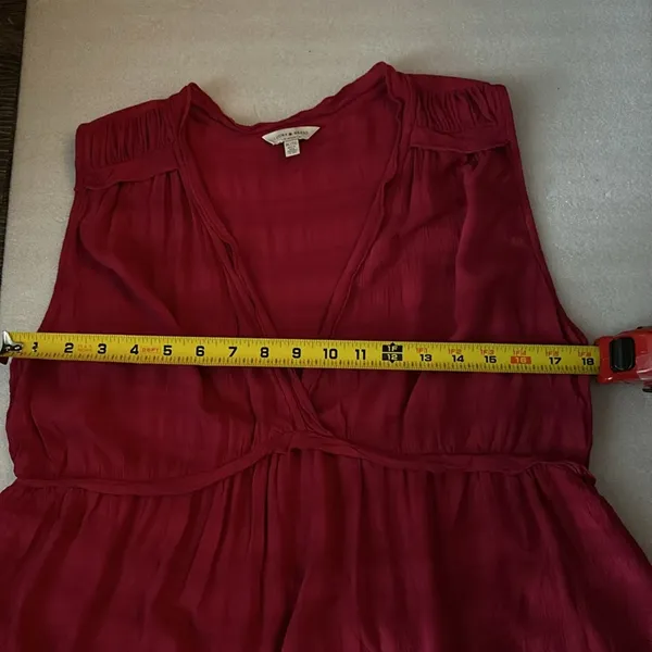 Lucky Brand Sleeveless Ruffle Top XL V-Neck Boho Indie Bohemian Festival Casual - Image 7