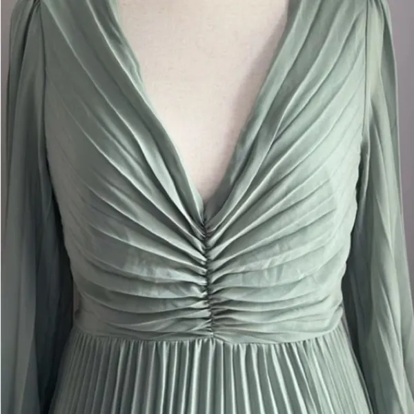 LULU's Chic Elegant Long Sleeve Romantic Flowy Bridesmaid Wedding Formal Maxi - Image 5