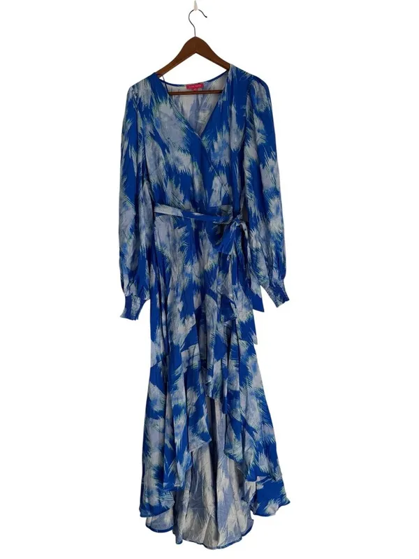 Flying Tomato Long Sleeve Maxi High Low Ruffled Hemline Wrap Dress Size M - Image 2