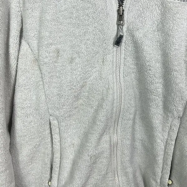 Womens Pale Gray The North Face Lightweight Fleece Jacket Size Large - Image 5