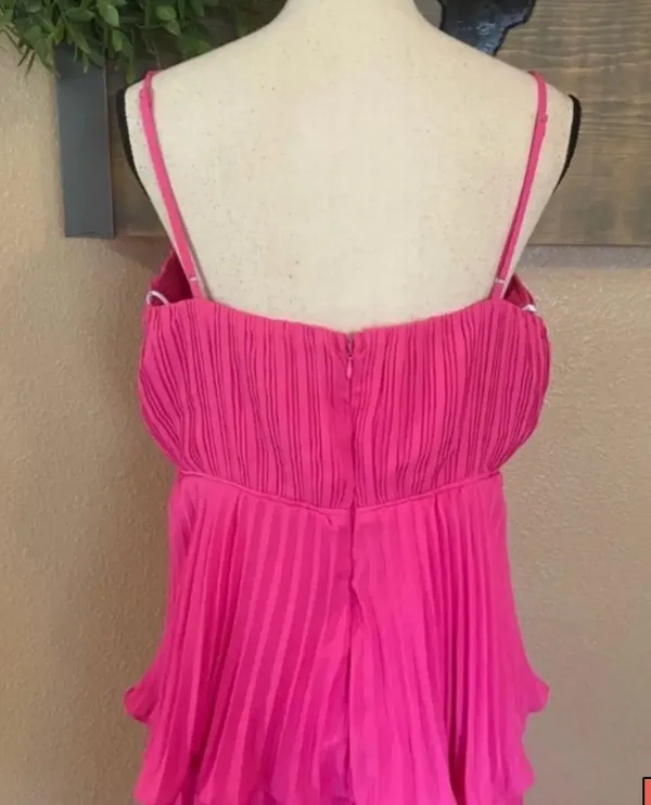 Lulus Hot Pink Tiered Midi Dress - Image 5