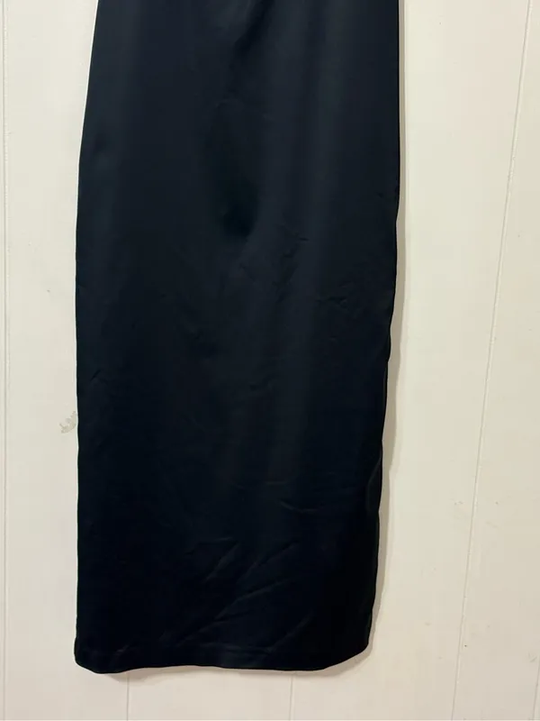 Abercrombie & Fitch Sculpting Satin Midi Dress Black XS Square Neck - Image 4