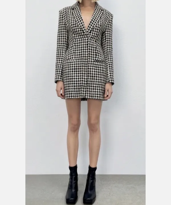 ZARA Houndstooth Blazer Dress - Image 6