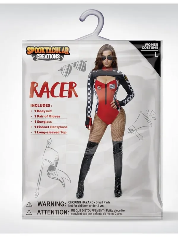 Spooktacular Creations Halloween Race Car Driver Costume Bodysuit MEDIUM - Image 5