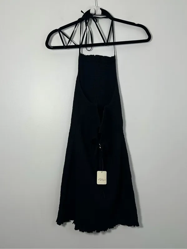 Free People Black Smocked Iyla Dress Size Small NWT - Image 4