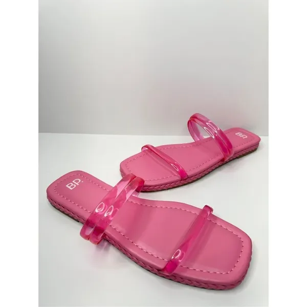 BP Viola Pink Jelly Double Strap Square Toe Slide‎ Sandals Womens 7.5M - Image 5