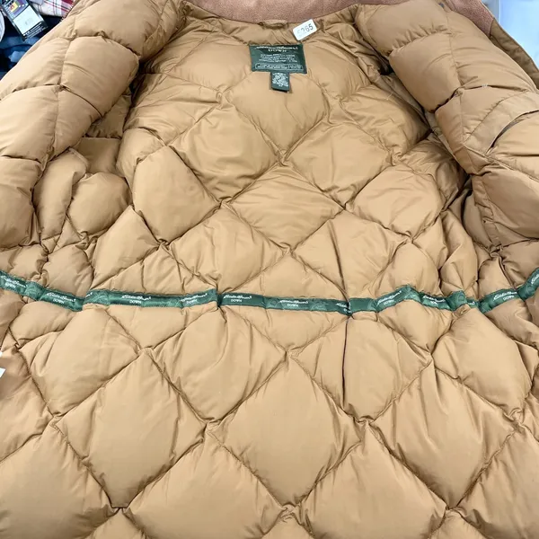 Eddie Bauer Womens‎ Goose Down Parka 2X Camel Brown Hooded Outdoor Cozy Winter - Image 9