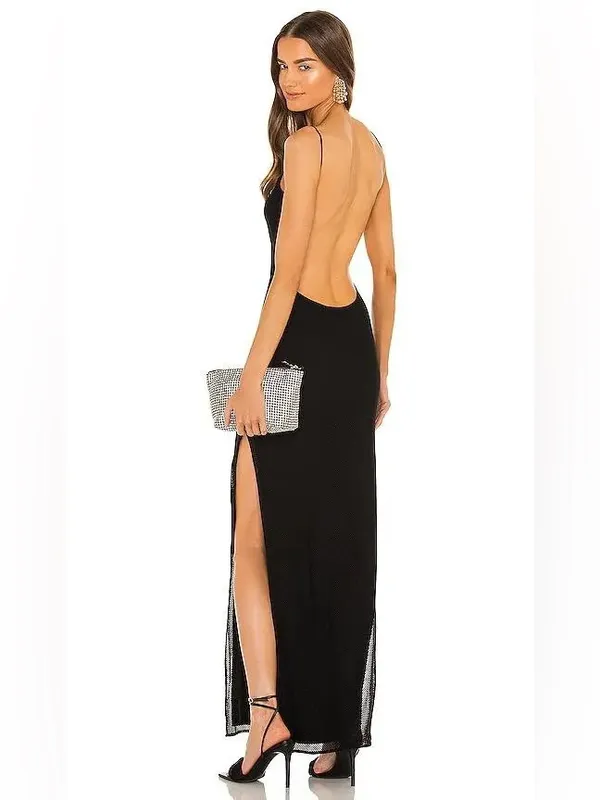 NWT Michael Costello X Revolve Nolan Maxi Dress Black Small - Image 3