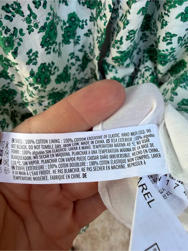 Tuckernuck Hyacinth House Irenea Midi Dress Green Floral Ruffle Puff Sleeve Lrg - Image 16