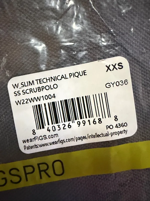 NWT Figs Charcoal Slim Technical Pique Polo - Image 3