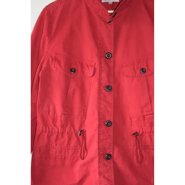 Gap Utility Jacket Womens Large Red Excellent Cotton Field Drawstring Waist - Image 2
