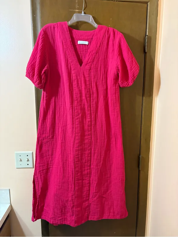 Lake Gauze Caftan Midi Dress in Heatwave - Image 2