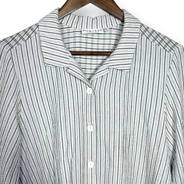 Habitat Clothes To Live In Shirt S Crinkle Crepe Top‎ Asymmetrical Lagenlook - Image 3