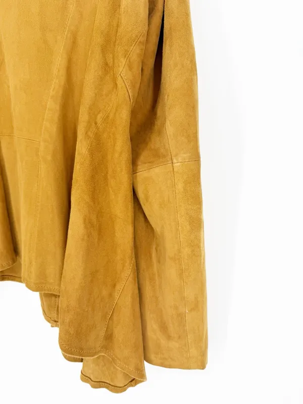 Coldwater Creek 100% Leather‎ Open Front Jacket Women's S Tan Western Boho - Image 6