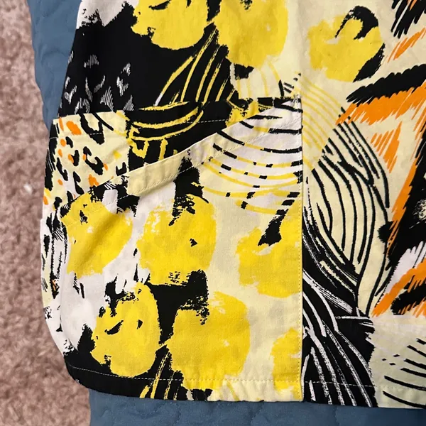 Vibrant Yellow, Orange , white and Black Women's scrub Top Sz L by Dickies - Image 3