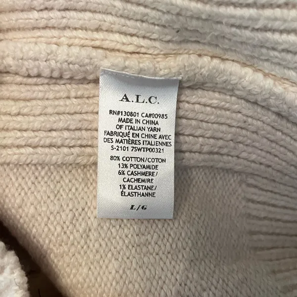 A.L.C. Women’s Winona Cream Cashmere Blend Cropped Knit Tank Top Large‎ - Image 5