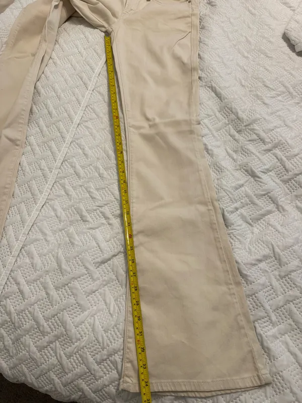 Fiorucci boot cut cream-colored denim Pants Size 29 - Image 4