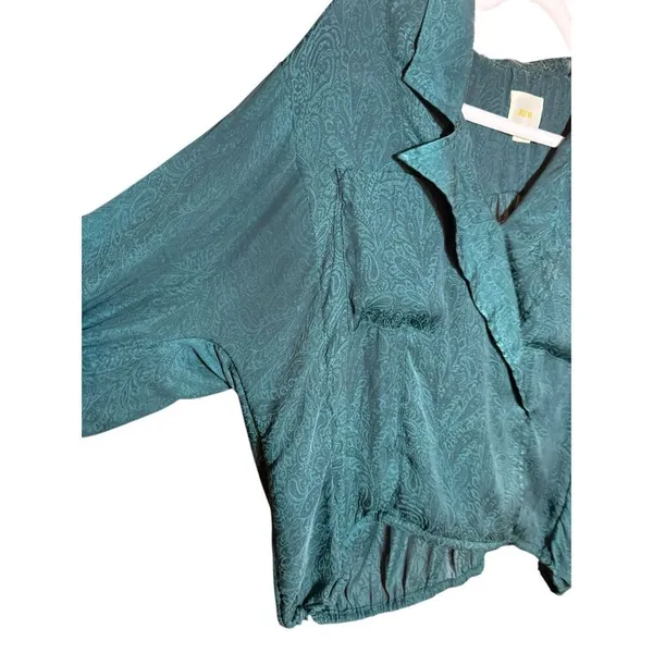 Anthropologie Maeve Almeria Emerald Green Paisley‎ Blouse Sz Small - Image 10