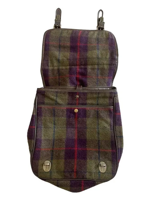 GAP Wool Blend Double Flap Plaid Backpack - Image 4