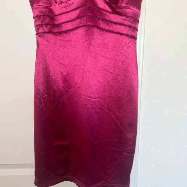 NEW Lulus Alluring Energy Medium Hot Pink Satin Bodycon Party Club Mini Dress - Image 6