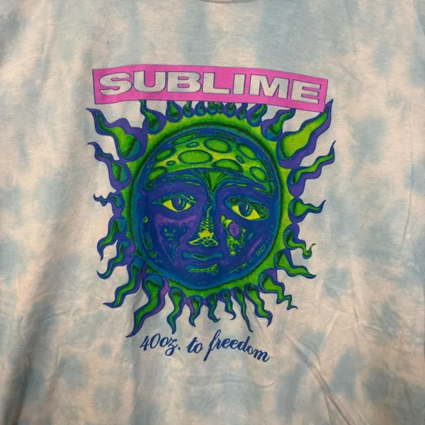 Sublime 40oz to Freedom Neon Sun Ska Rock Band Tie Dye XL - Image 2