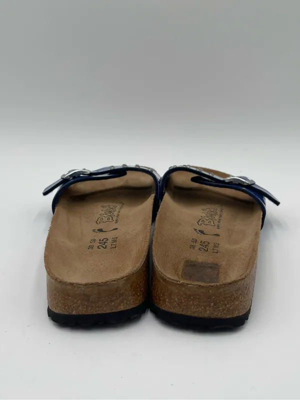 Birkenstock Birki's Rhinestones Patent Blue Sz 38 Women’s 7 Sandals Summer - Image 3