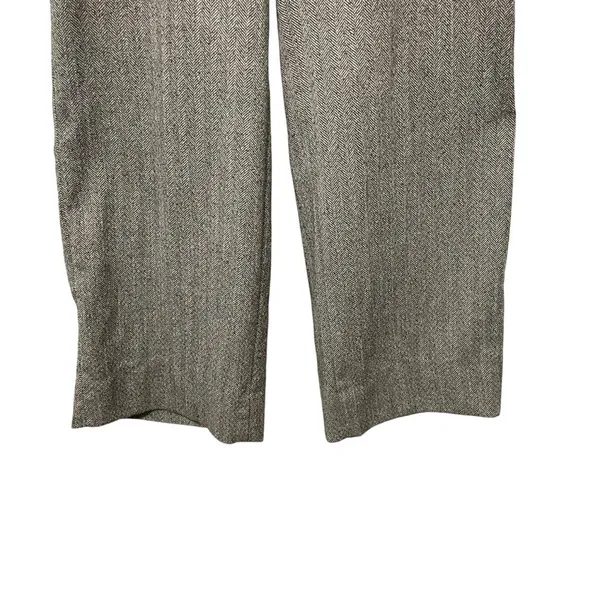 ZARA Black/ White Herringbone Wide Leg Pants Small Elastic Waist Dress Trousers - Image 7