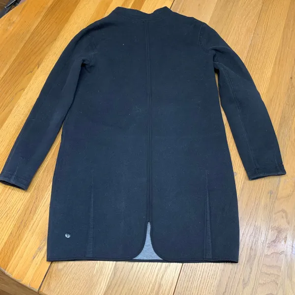 Lululemon‎ Mock Neck Long Sleeve Tunic City Bound Dress Black Split Back Hem 6 - Image 5
