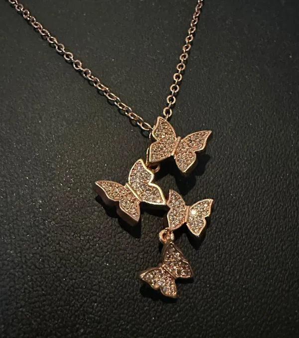 Elegant butterfly design necklace. Rose gold New - Image 3